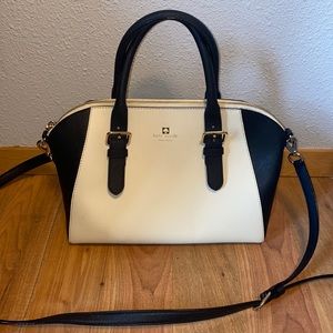 Kate Spade hand bag with cross body black & cream